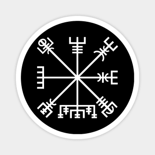 Vegvísir (white symbol) Magnet